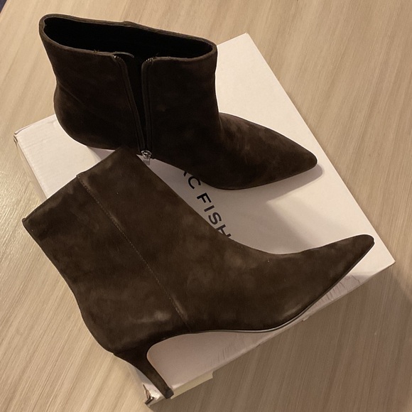 Marc Fisher Dark Brown Suede Heeled Boots - Picture 2 of 6